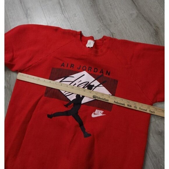 Vintage Air Jordan Nike Flight Jumpman Logo Sweatshirt Pullover‎ Mens XL Red - Picture 7 of 12